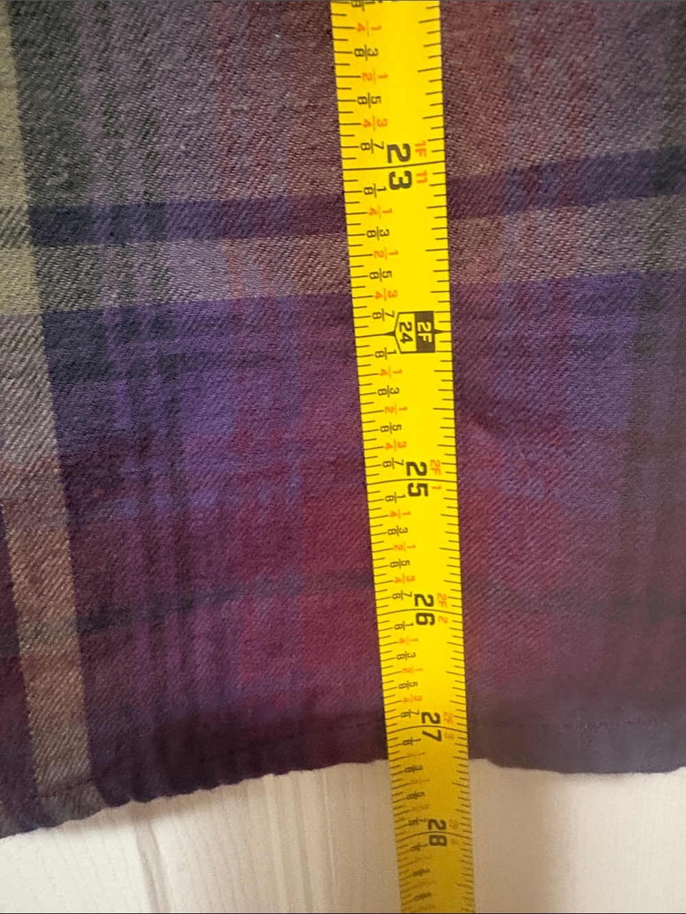 Kavu Olive and Burgundy Plaid Button-Down Shirt with Brown Elbow Patches - Picture 9 of 11